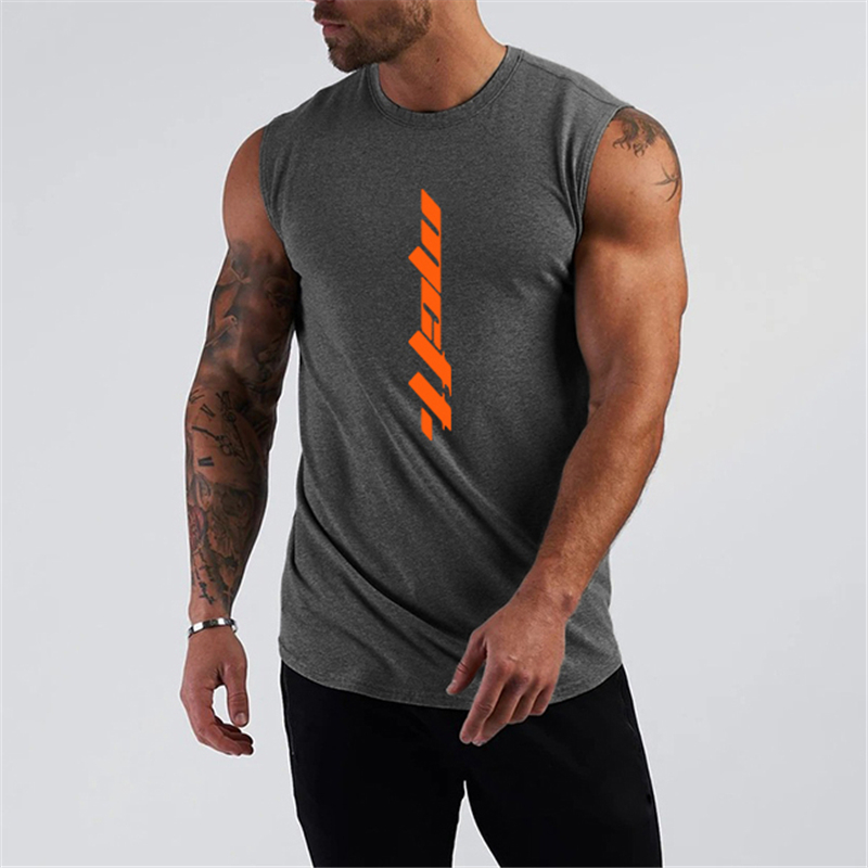 Tank Top Muscle - Pakaian olahraga musim panas pria Katun