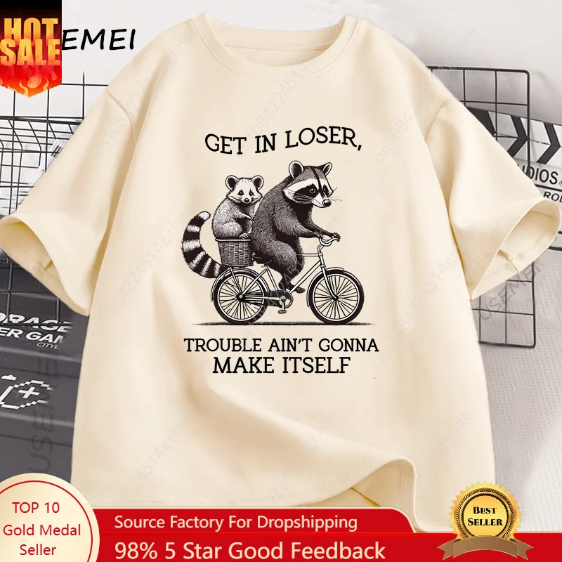 Tee Graphic Print - Get in Loser T Shirt Kaos
