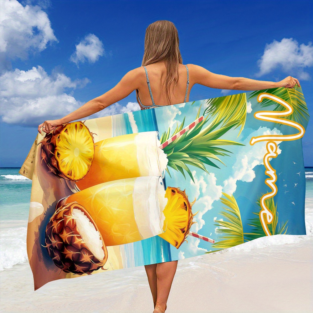 Beach Towel Large - 1pc Handuk Pantai Custom Nama/Text, Ukuran