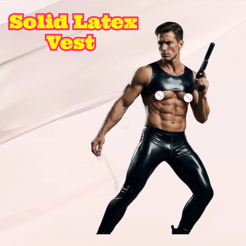 Tank Top Muscle - Rompi Lateks Solid Ketat Pendek Model