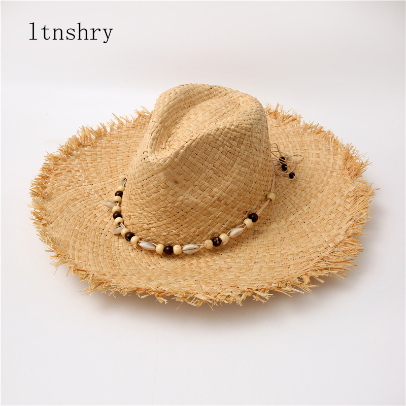 Bucket Hat Straw - Topi Jerami Wanita Warna Solid Musim