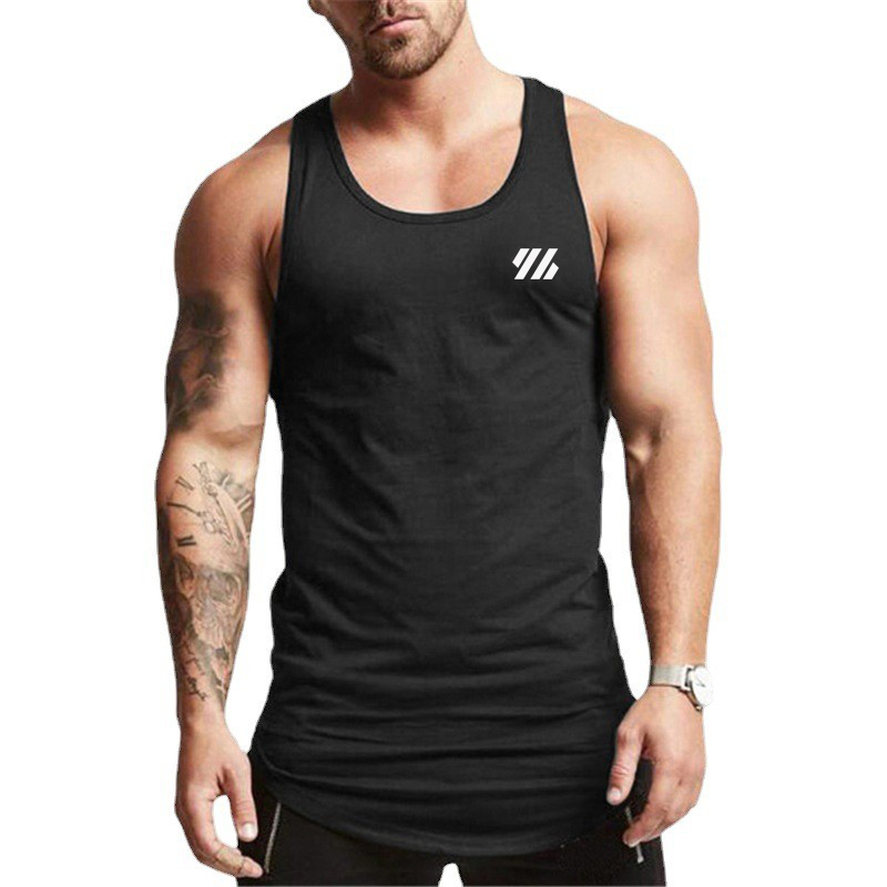 Tank Top Muscle - Tank top katun kasual untuk pria,
