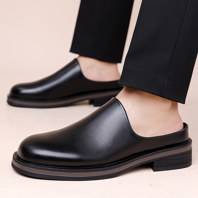 Flip Flop Leather Men - Sepatu Slip-On Pria, Sepatu Kulit Kasual