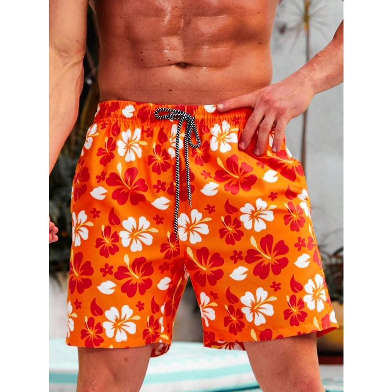 Trunks Board Surf - Celana Renang Grafis Bunga Warna-warni untuk