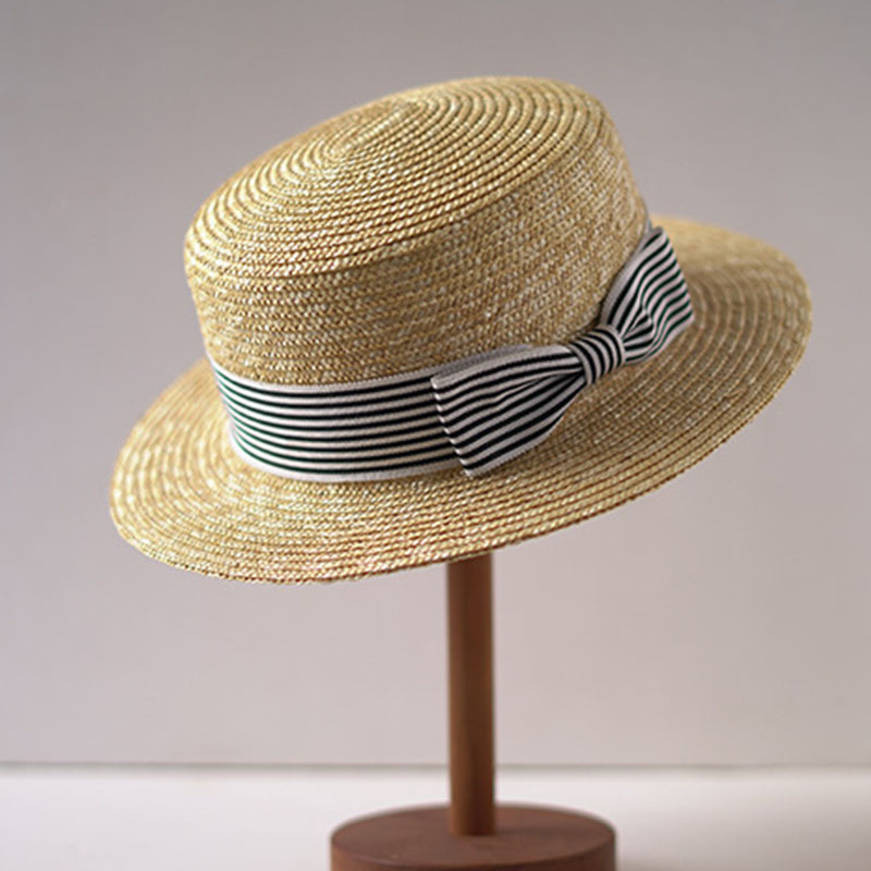 Bucket Hat Straw - Topi Boater tepi lebar topi matahari
