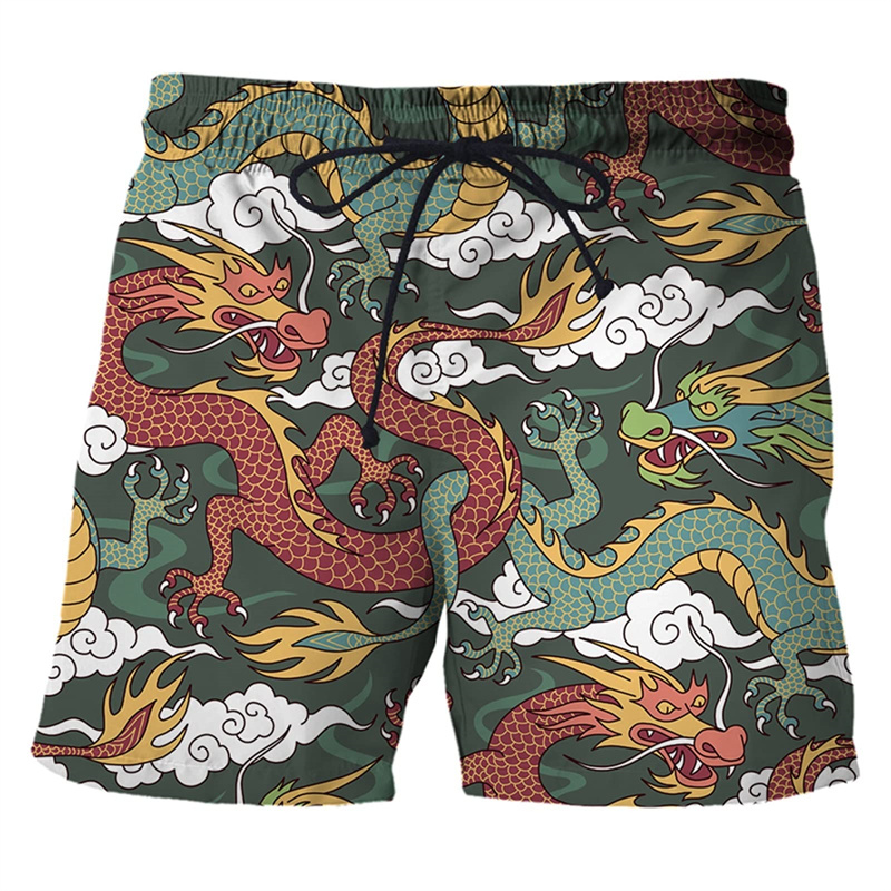 Trunks Board Surf - Celana renang motif naga Cina 3d