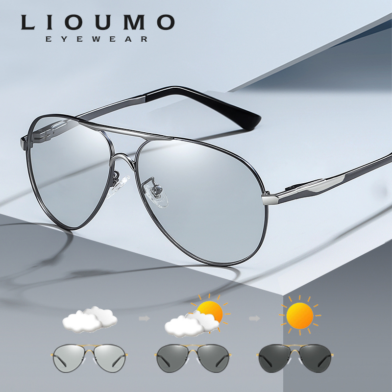 Sunglasses Aviator Polarized - LIOUMO kacamata penerbangan untuk pria, kacamata