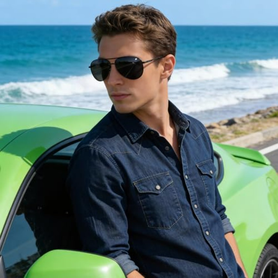 Kacamata Hitam Pria Kacamata H - Sunglasses Aviator Polarized ulasan dan harga