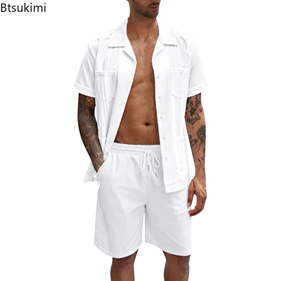 Set 2 Potong Olahraga Kasual M - Short Linen Drawstring ulasan dan harga