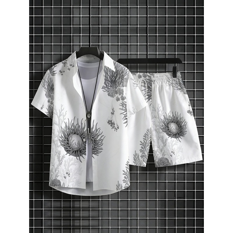 Setelan Kemeja & Celana Pendek - Resort Shirt Floral ulasan dan harga