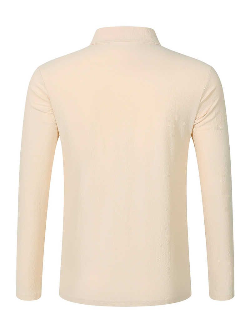 Kemeja Polo Lengan Panjang Cam - Linen Shirt Breathable ulasan dan harga