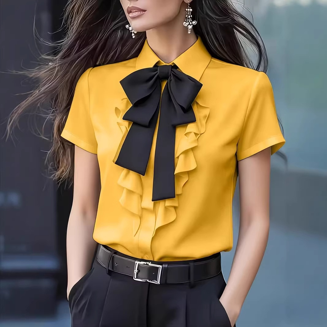 Kemeja Wanita Lengan Pendek de - Shirt Camp Collar ulasan dan harga