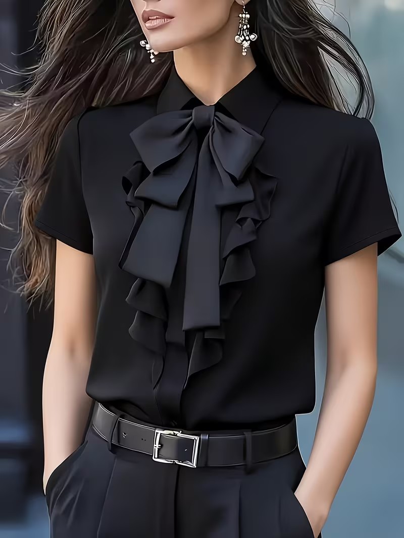 Kemeja Wanita Lengan Pendek de - Shirt Camp Collar ulasan dan harga