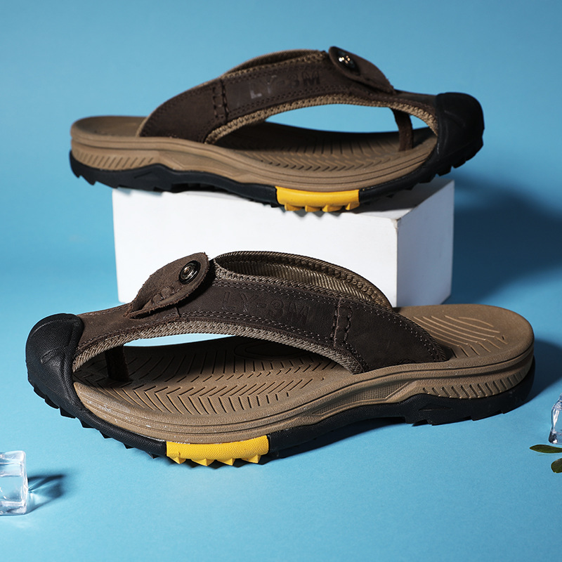 Sendal Jepit Kulit Asli Pria B - Flip Flop Leather Men ulasan dan harga