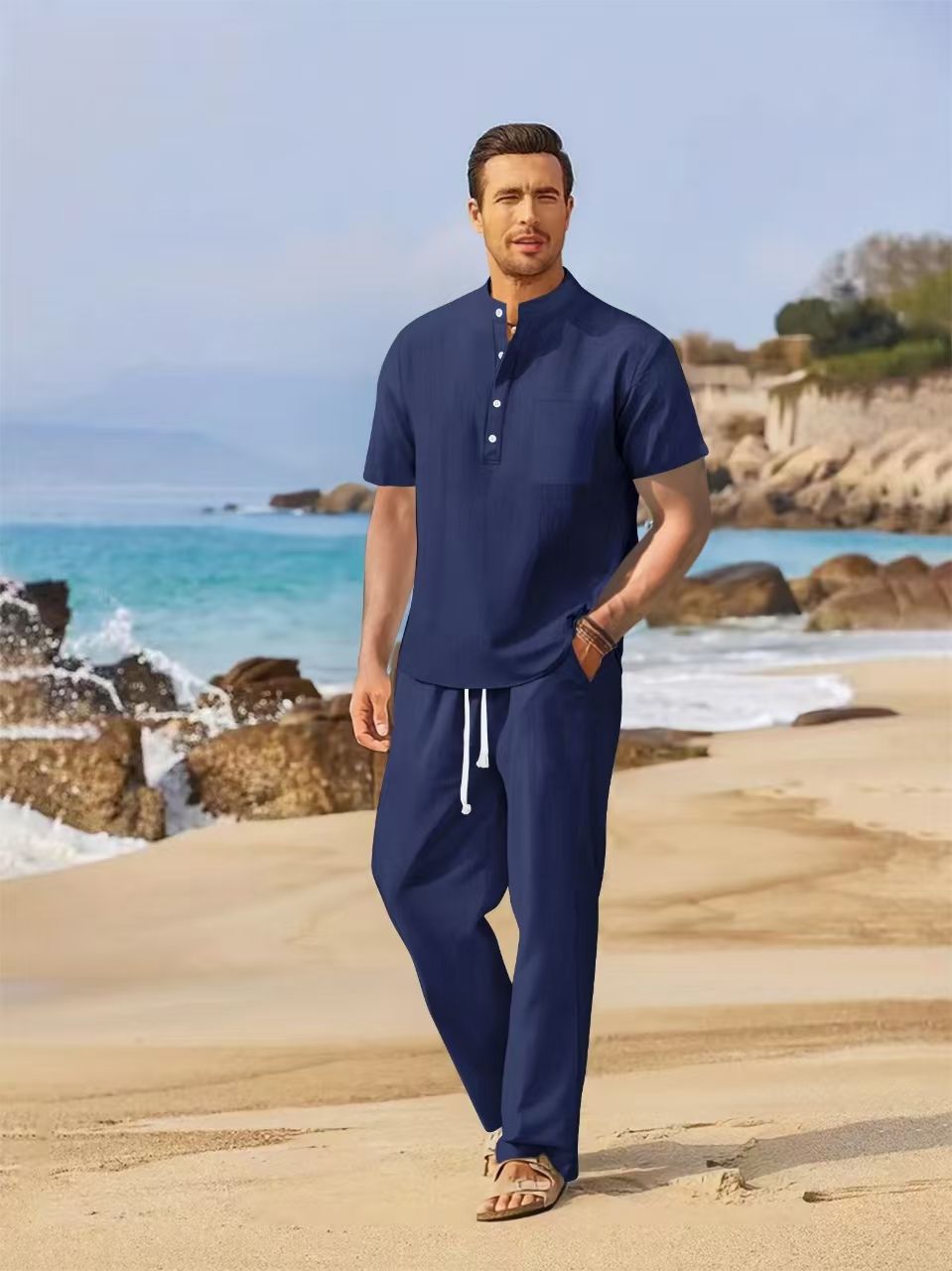 Set katun dan linen pria musim - Short Linen Drawstring ulasan dan harga