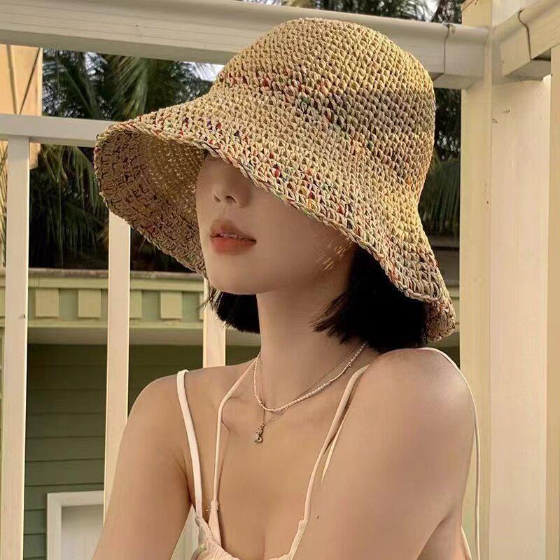 Topi Jerami Pelangi Tenun Tang - Bucket Hat Straw ulasan dan harga