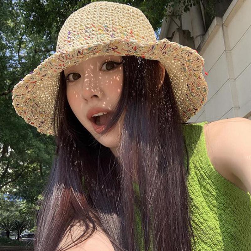 Topi Jerami Pelangi Tenun Tang - Bucket Hat Straw ulasan dan harga