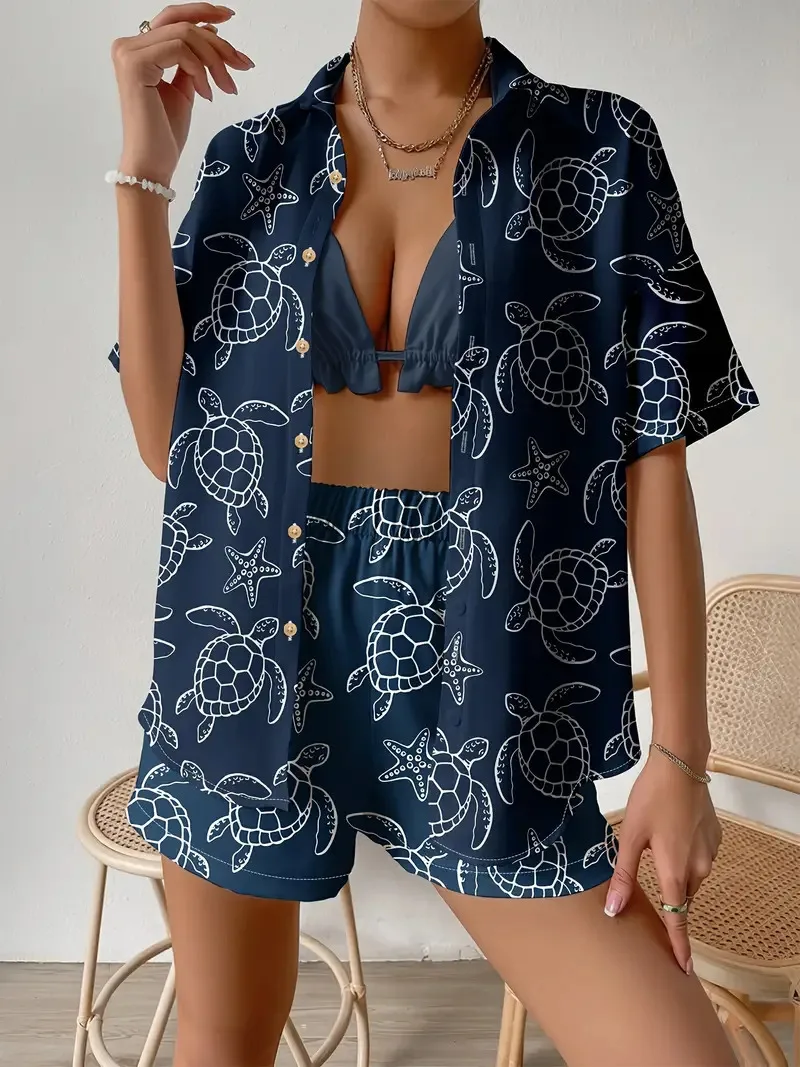 Set 2 Potong Liburan Pantai Ga - Shirt Camp Collar ulasan dan harga