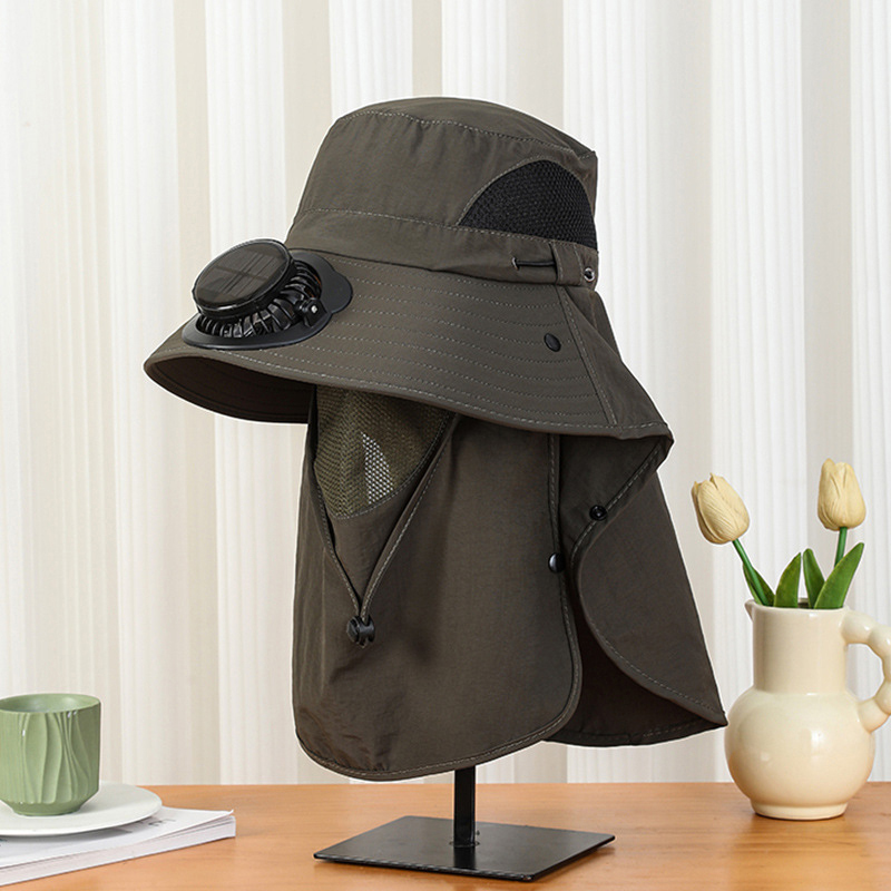 Topi Kipas Tenaga Surya dengan - Bucket Hat Straw ulasan dan harga