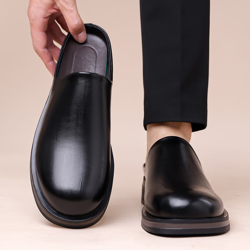 Sepatu Slip-On Pria, Sepatu Ku - Flip Flop Leather Men ulasan dan harga