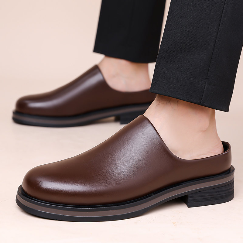Sepatu Slip-On Pria, Sepatu Ku - Flip Flop Leather Men ulasan dan harga