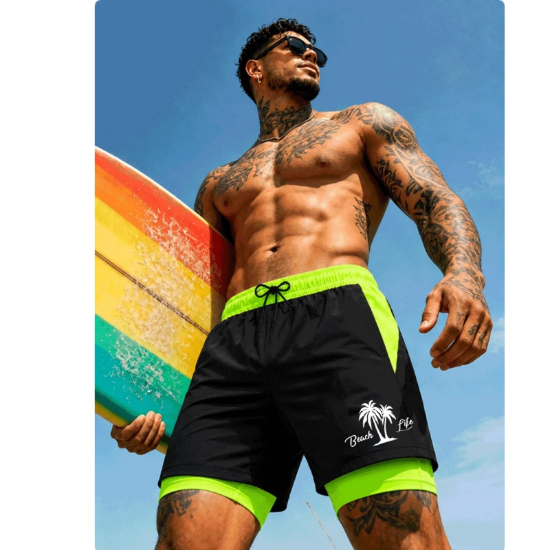 Celana Renang Pria Motif Pohon - Trunks Board Surf ulasan dan harga