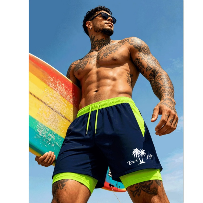 Celana Renang Pria Motif Pohon - Trunks Board Surf ulasan dan harga