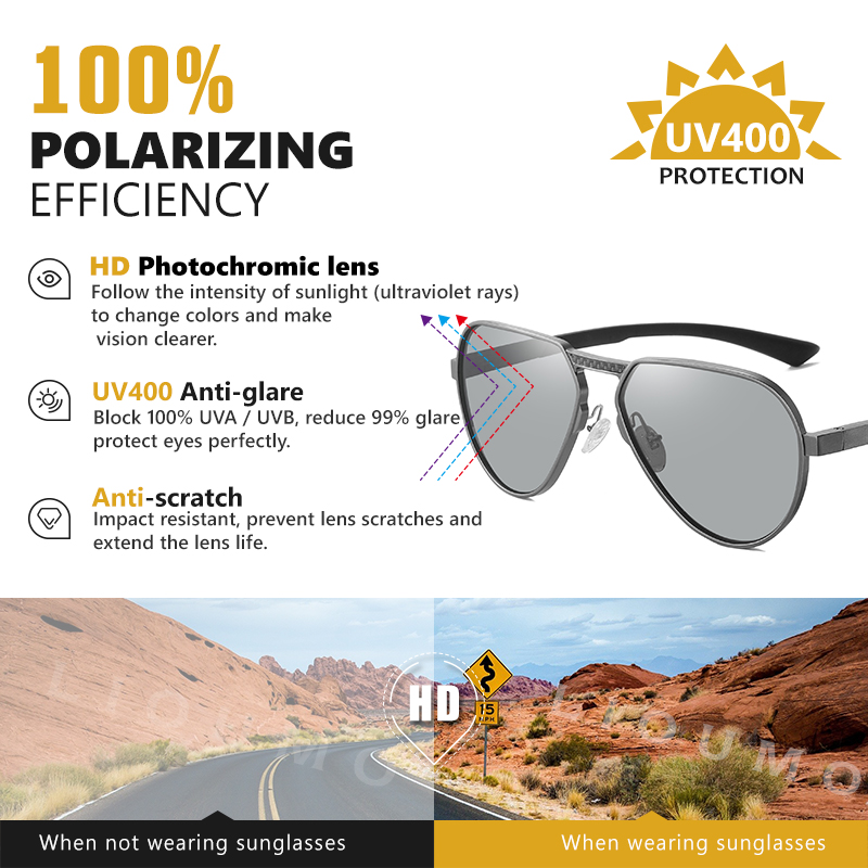LIOUMO Kacamata Hitam Bingkai  - Sunglasses Aviator Polarized ulasan dan harga