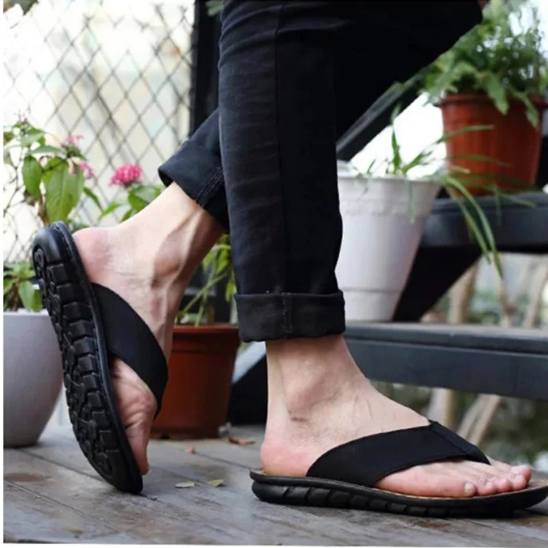 Sandal Pria Roma Retro Warna S - Flip Flop Leather Men ulasan dan harga