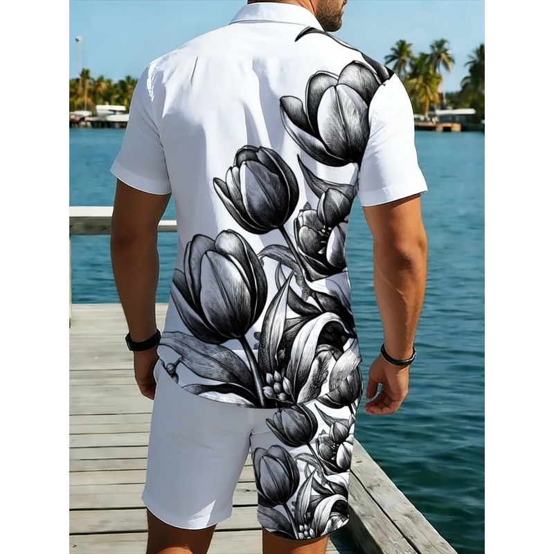 Setelan Kemeja dan Celana Pend - Resort Shirt Floral ulasan dan harga