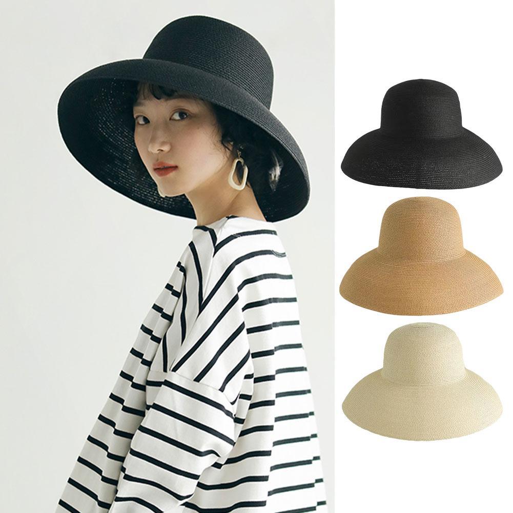 Topi jerami wanita, gaya Hepbu - Bucket Hat Straw ulasan dan harga
