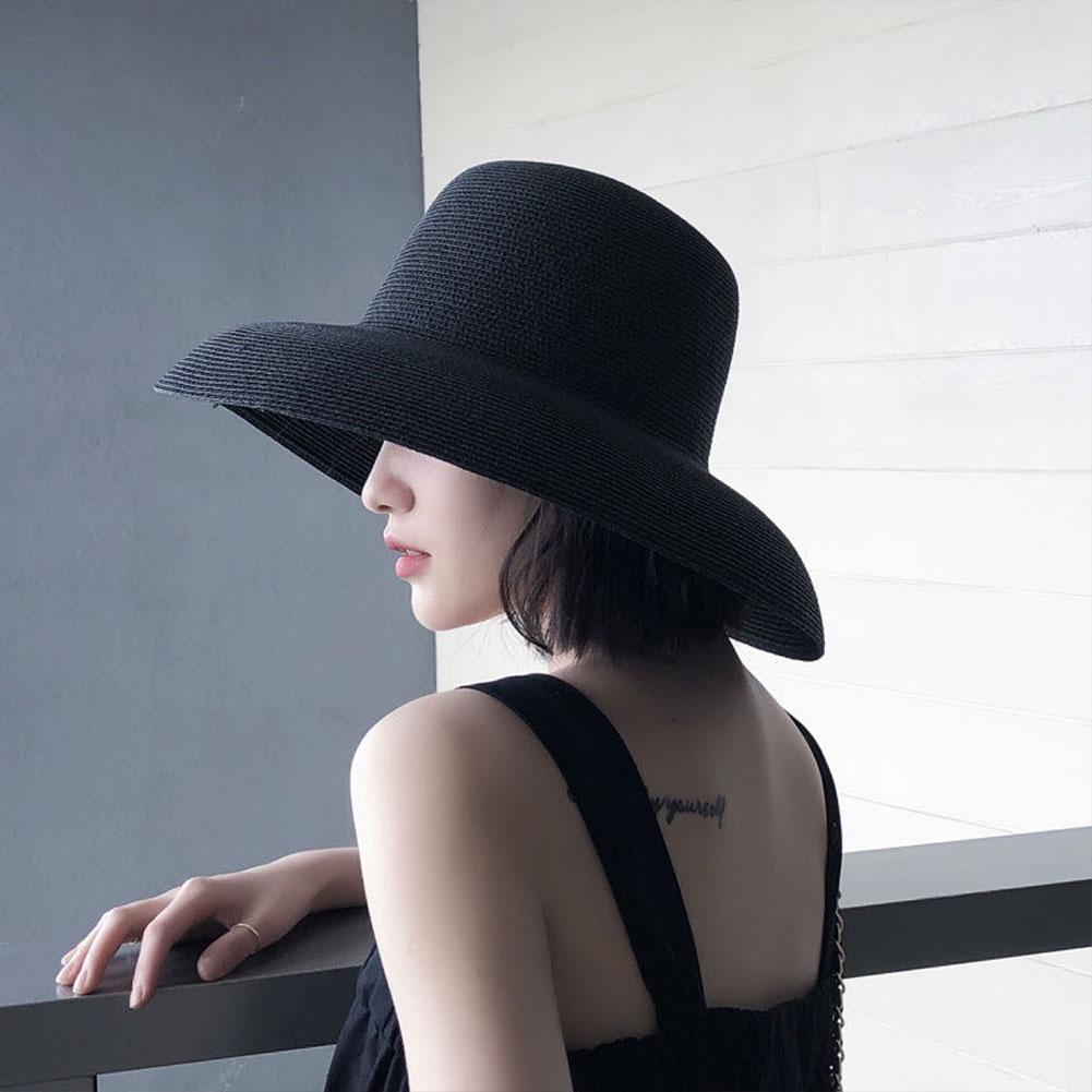 Topi jerami wanita, gaya Hepbu - Bucket Hat Straw ulasan dan harga