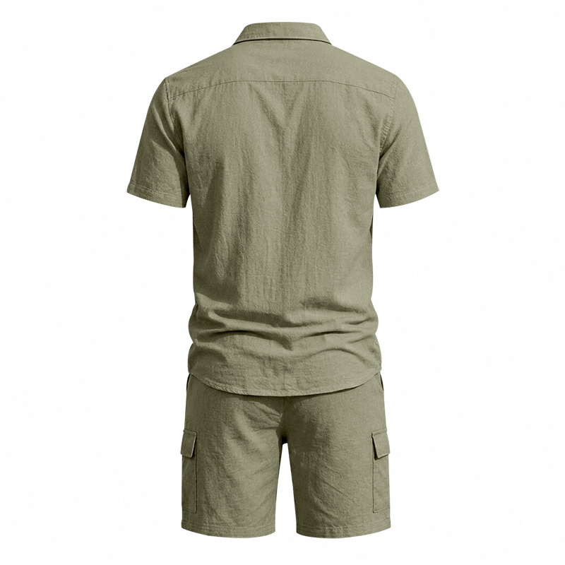 Setelan Linen Amerika Musim Pa - Linen Shirt Breathable ulasan dan harga
